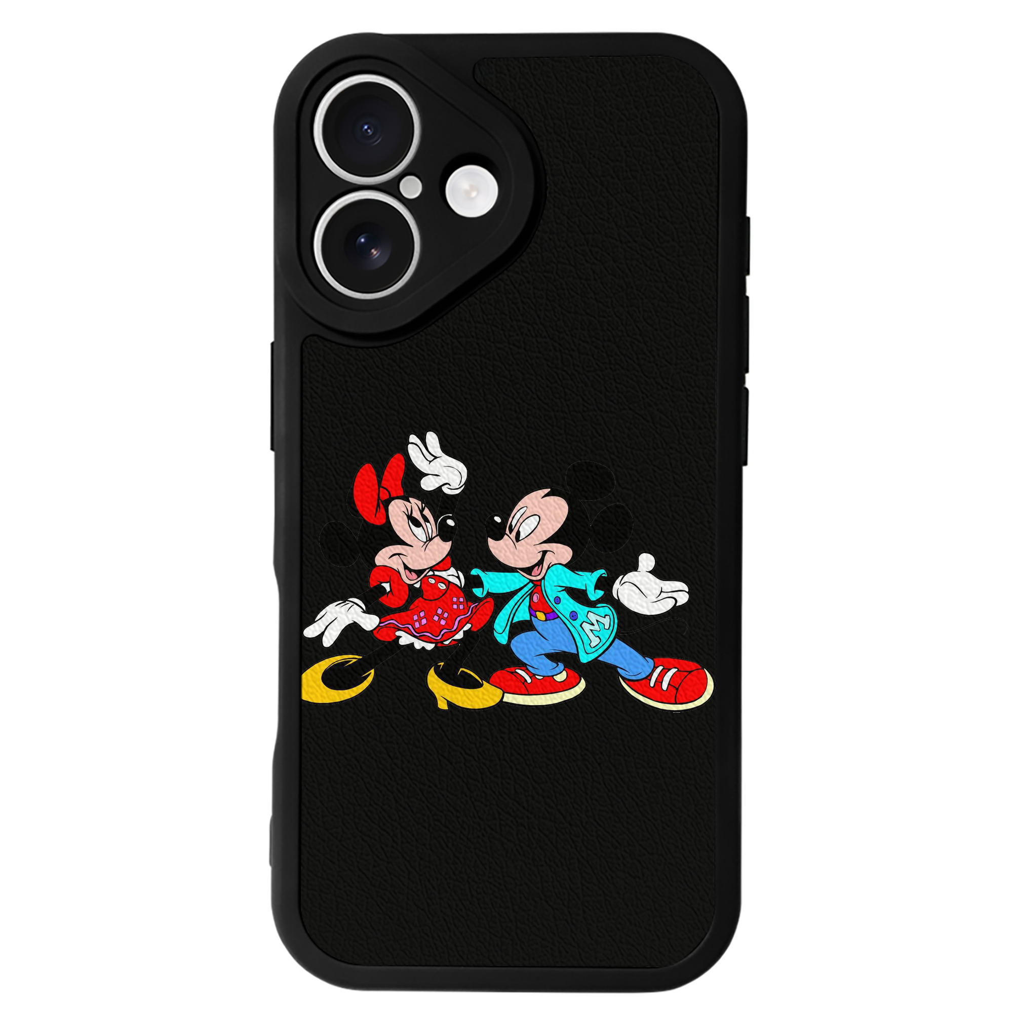 （画像用） ミッキーマウス Mickey Mouse 【iPhone 16シリーズ対応】シリコンスマホケース（レザー調） 材質：シリコン